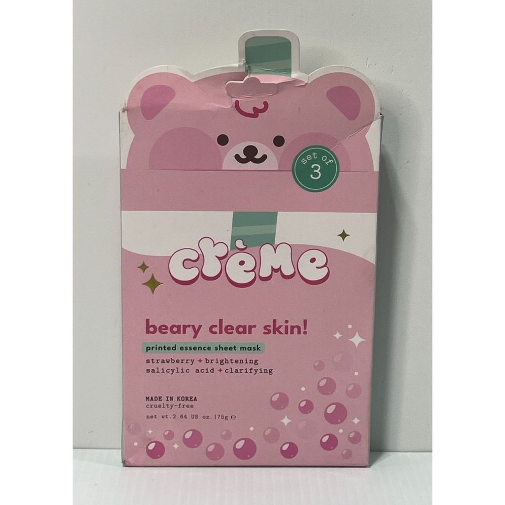 The Créme Shop - Beary Clear Skin - Printed Essence Sheet Mask Set Of 3